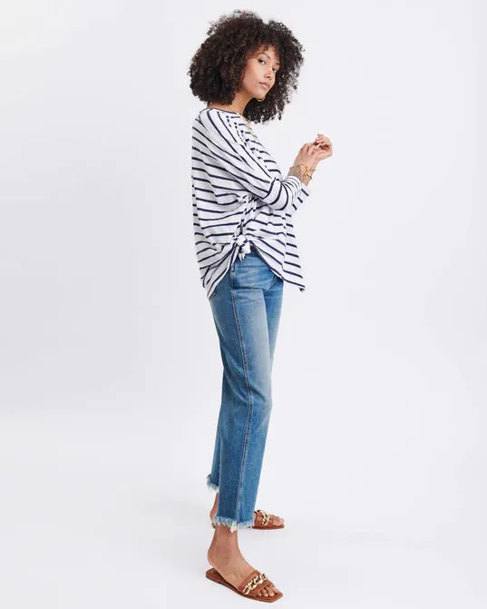Catalina Slub Tee in Navy & White Stripe