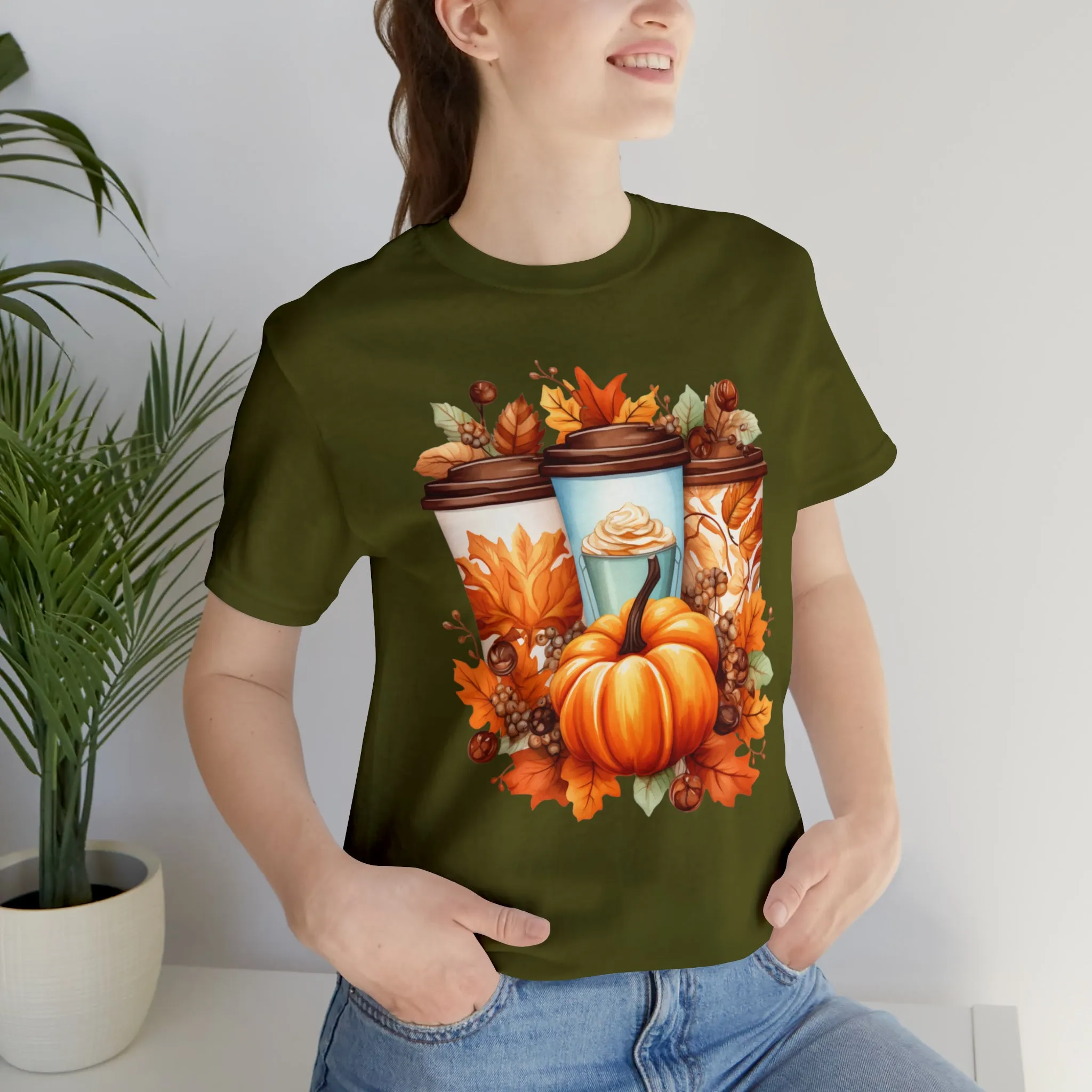 Coffee & Fall T-Shirt | Fall Coffee Time Tee |  Bella Canvas 3001 Unisex |  Thanksgiving Season Short Sleeve Tshirt