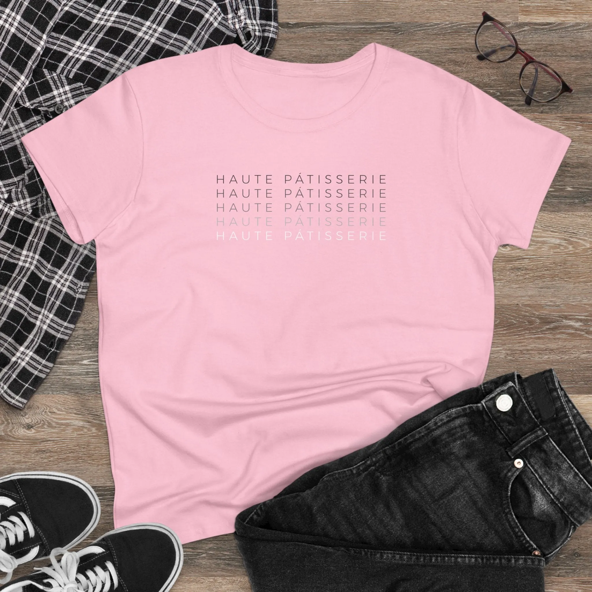 Haute Pâtisserie Stacked Women's Cotton Tee – Soft & Stylish