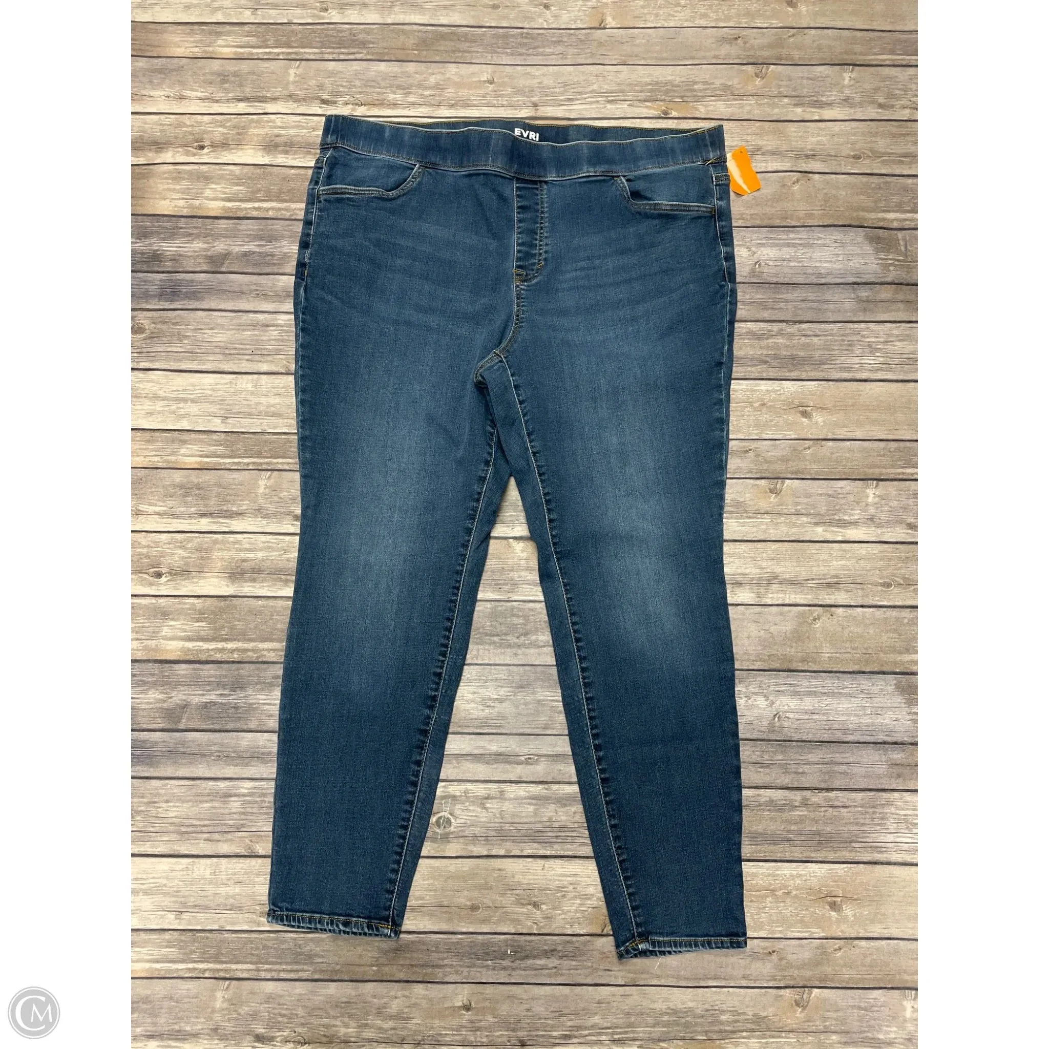 Jeans Jeggings By Evri In Blue Denim, Size: 20