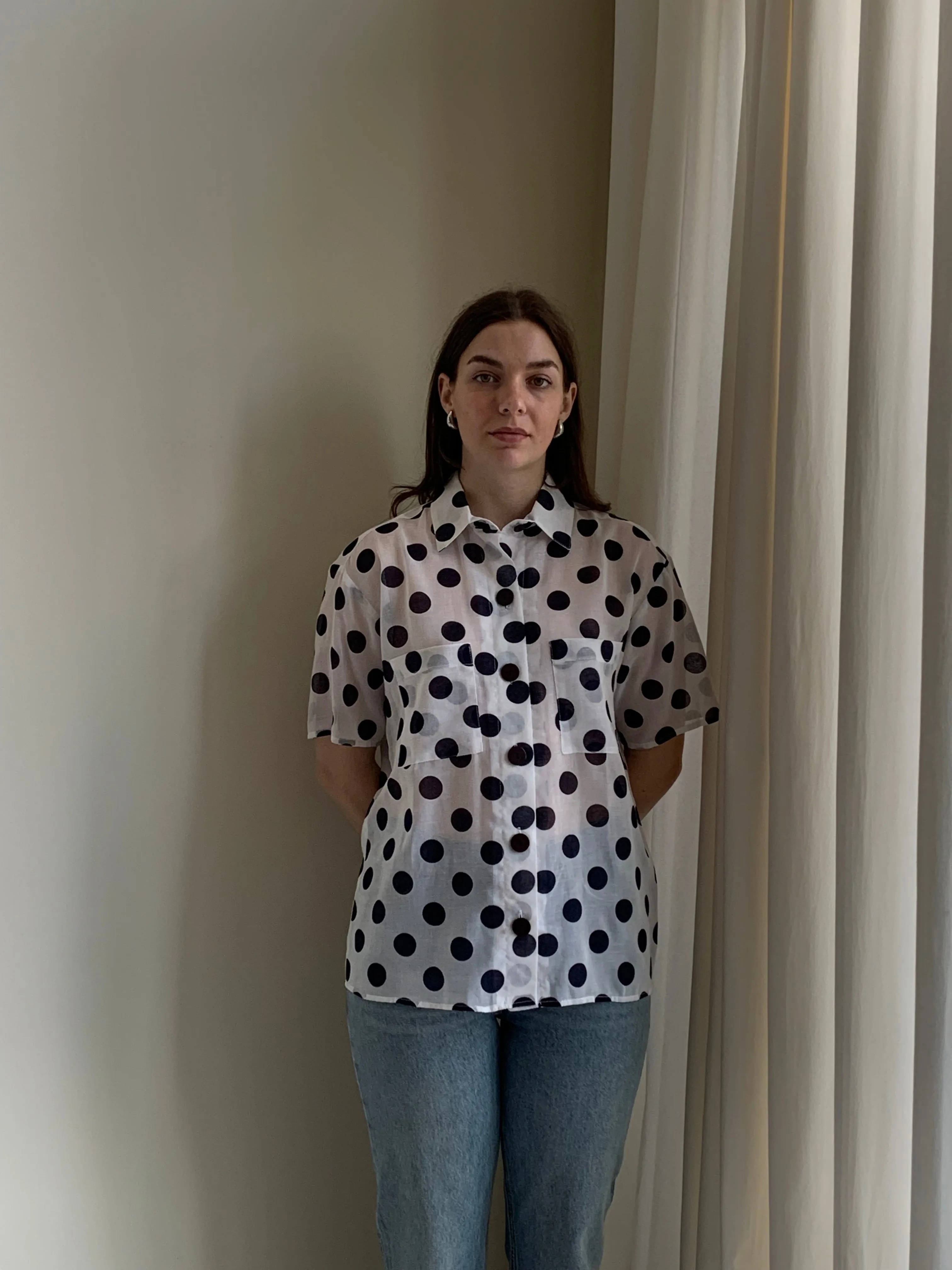 Vintage polka dot button down