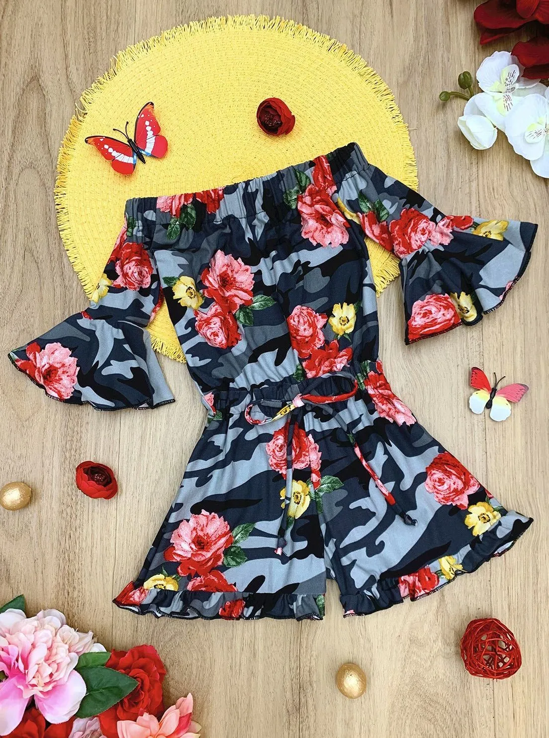Walk With Me Ruffled Boho Drawstring Romper
