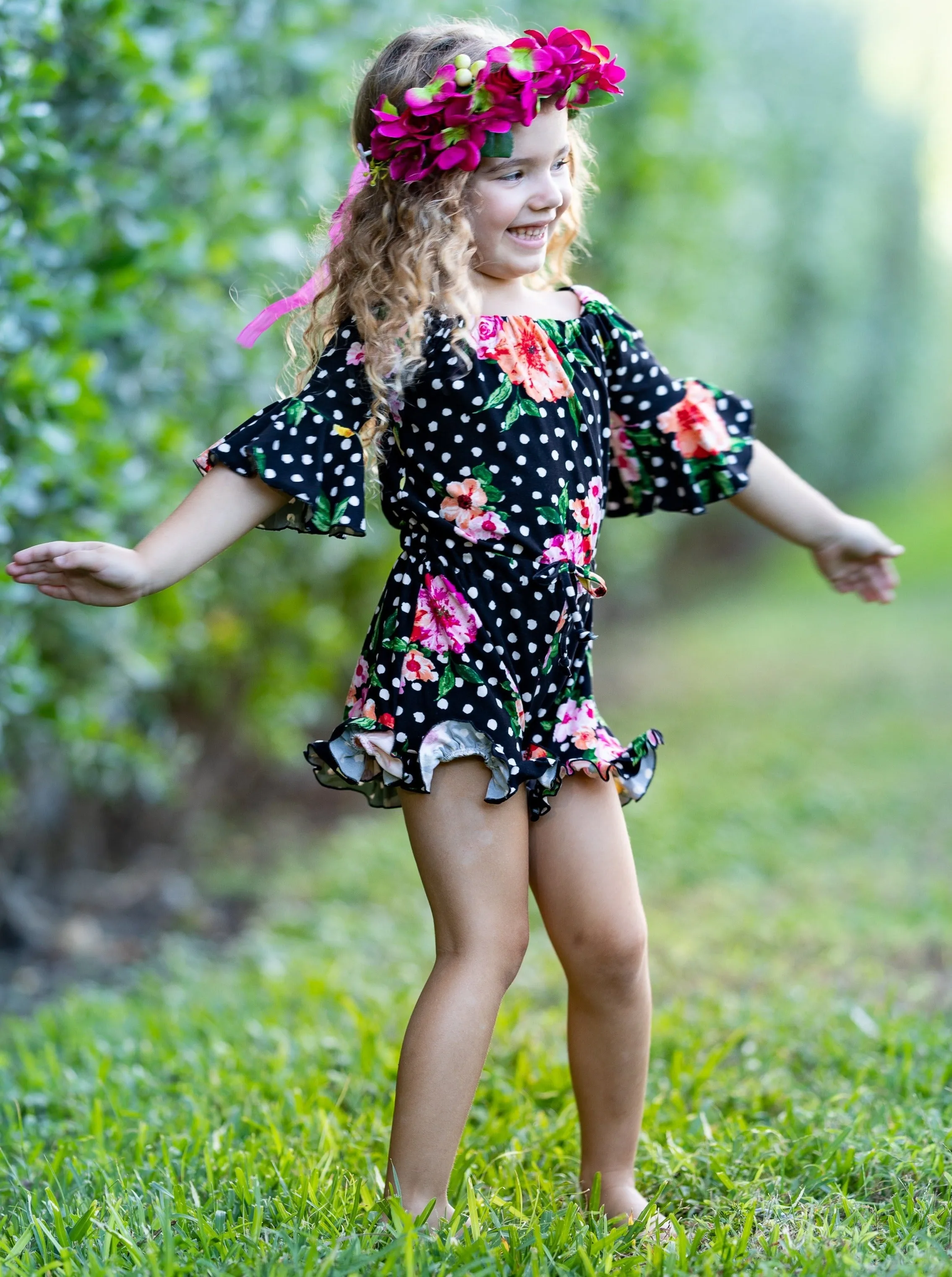 Walk With Me Ruffled Boho Drawstring Romper
