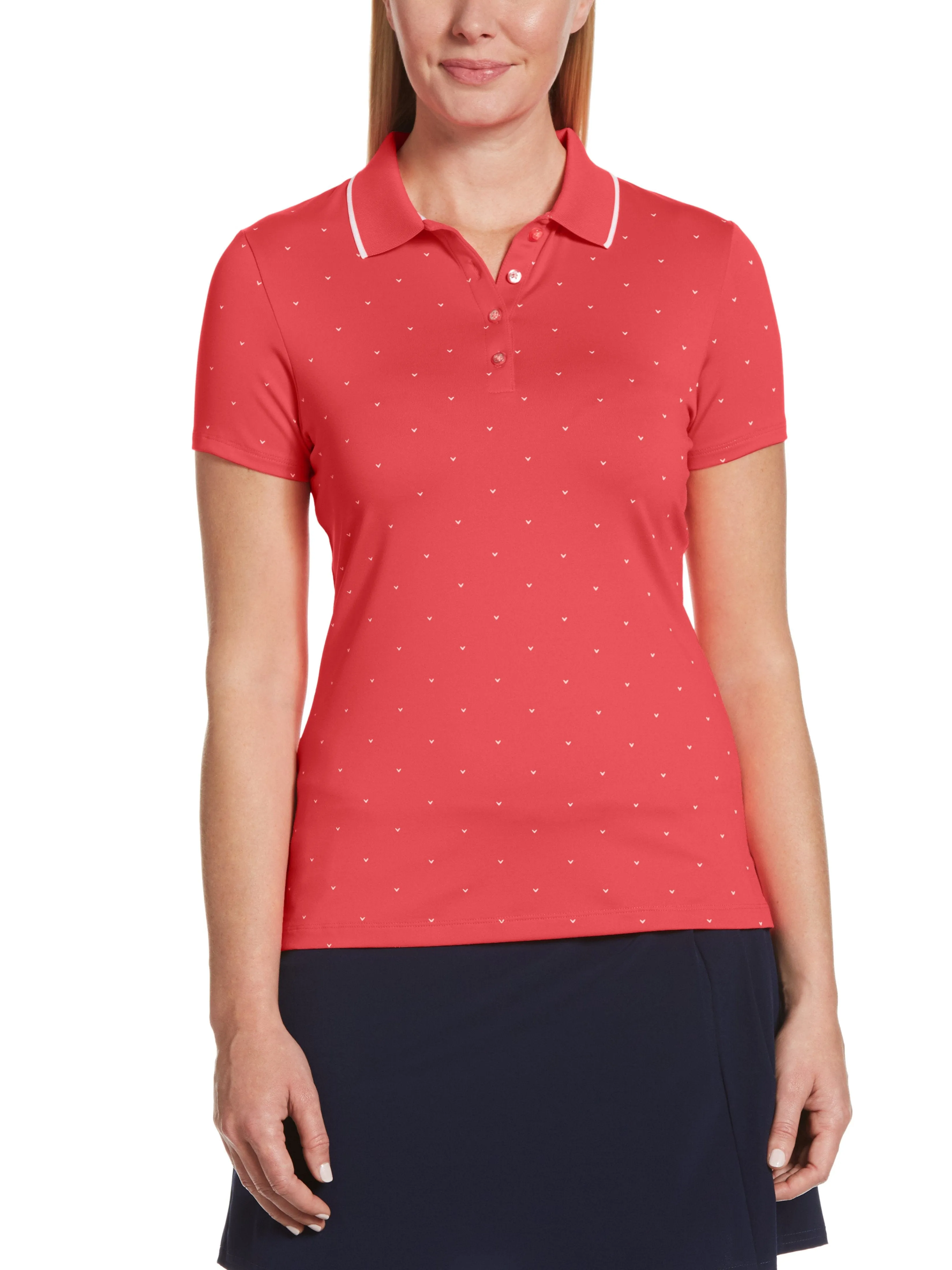 Womens Chevron Polka Dot Polo